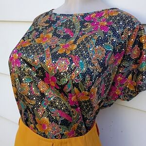 Vintage Floral Shimmer Top